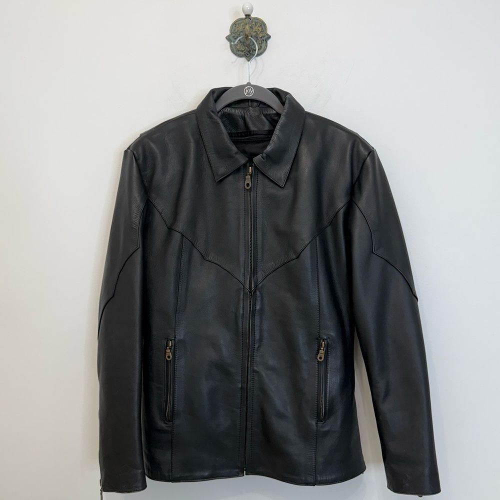 Pro Force Black Leather Western Style Moto Biker Jacket Coat Women’s XXXL